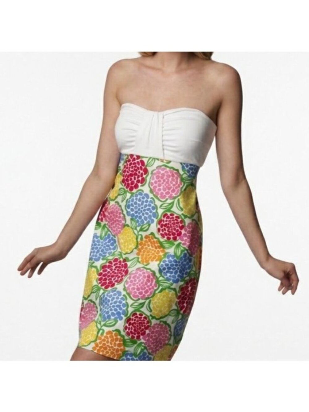 Lilly Pulitzer Minnie Zinni Dress Womens XS Patterson Print Strapless Floral